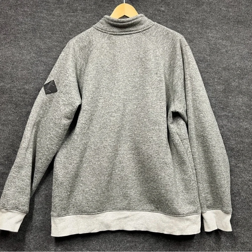 The North Face Men's Gray Fleece Full Zip Jacket with Shoulder Patch Logo Size L